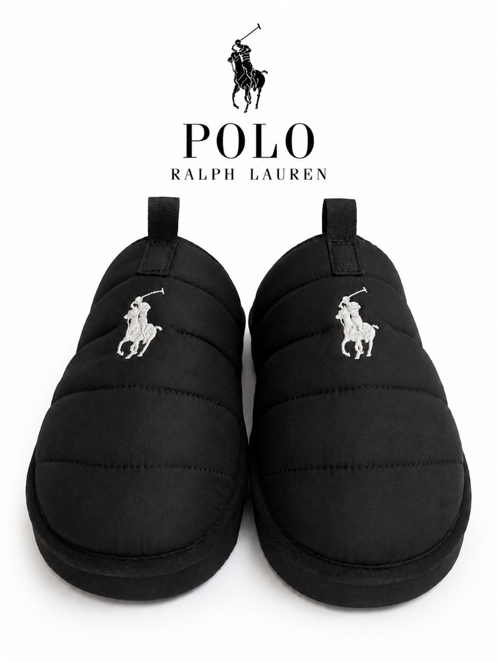 Polo Ralph Lauren Quilted Scuff Luxury Lounge Mule Slippers  Sz 8